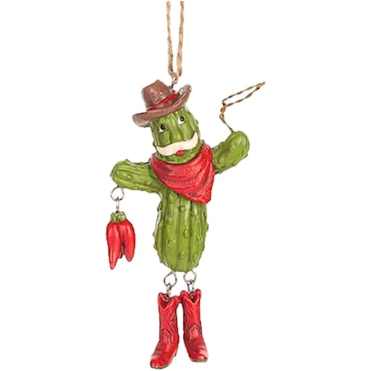The Bridge Collection Santa Cactus Ornament Cactus Cowboy Christmas Tree Ornament Santa Ornament Southwest Ornament