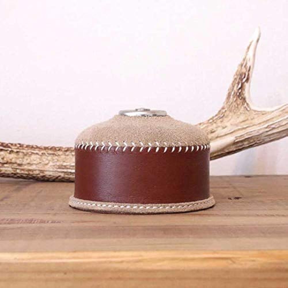 What will be will be Oil leather & suede OD gas can cover small 110g can equivalent Leather color (brown x beige) Stitching (produced)