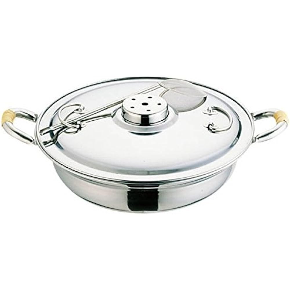 Mikojima Seisakusho Tojirushi Shabu Shabu Pot (with same pattern accent mount) 18-8 Lid only 18-0 Japan QSY21