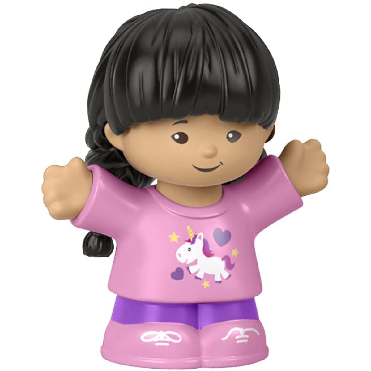 Little People Big Yellow Schoolbus Playset Replacement Part - GLT75 ~ Replacement Figure ~ Girl with Braids in Pink