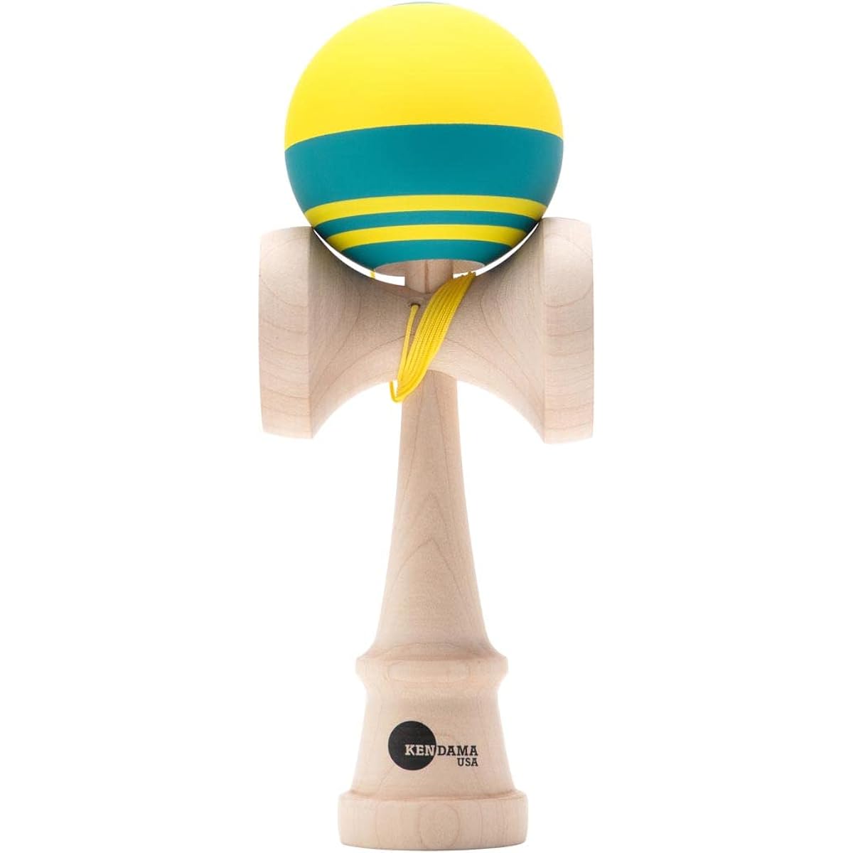 Kendama USA Kaizen Tracer Kendama Silk Ball & Cup Toy Yellow Teal