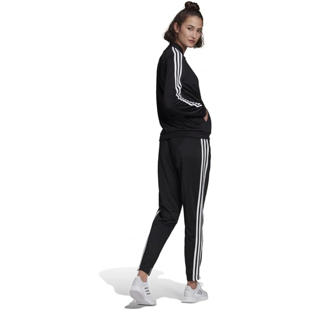 [Adidas] Jersey Top and Bottom Set Essentials 3 Stripes Tracksuit Women's