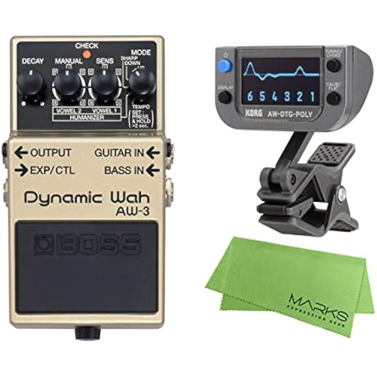 BOSS - Dynamic Wah AW-3 + KORG AW-OTG-POLY + Mark's Original Cloth Set