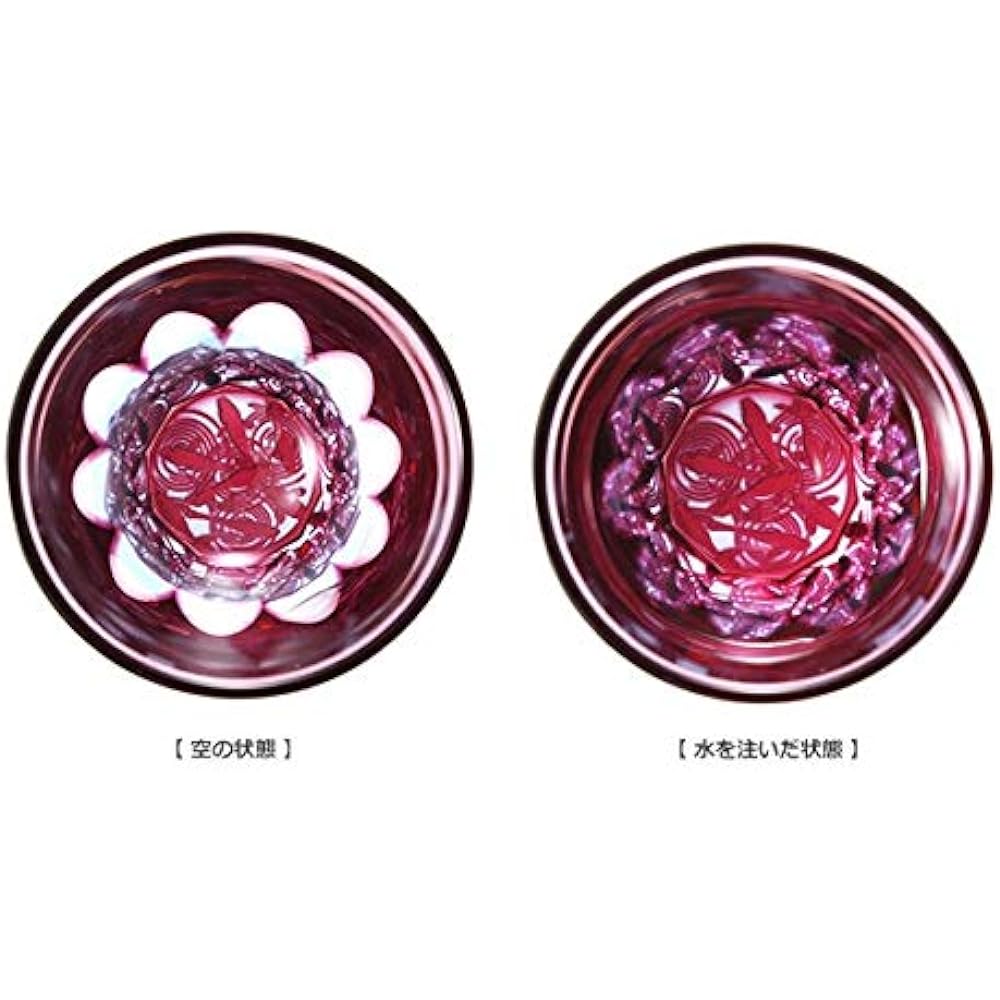 [GLASS-LAB] Glass Lab "Goldfish" A mysterious glass whose pattern expands when you add alcohol [In a wooden box] Edo Kiriko, Sand Kiriko, Covered glass, Guiguri, Gift, Made in Japan GL_102