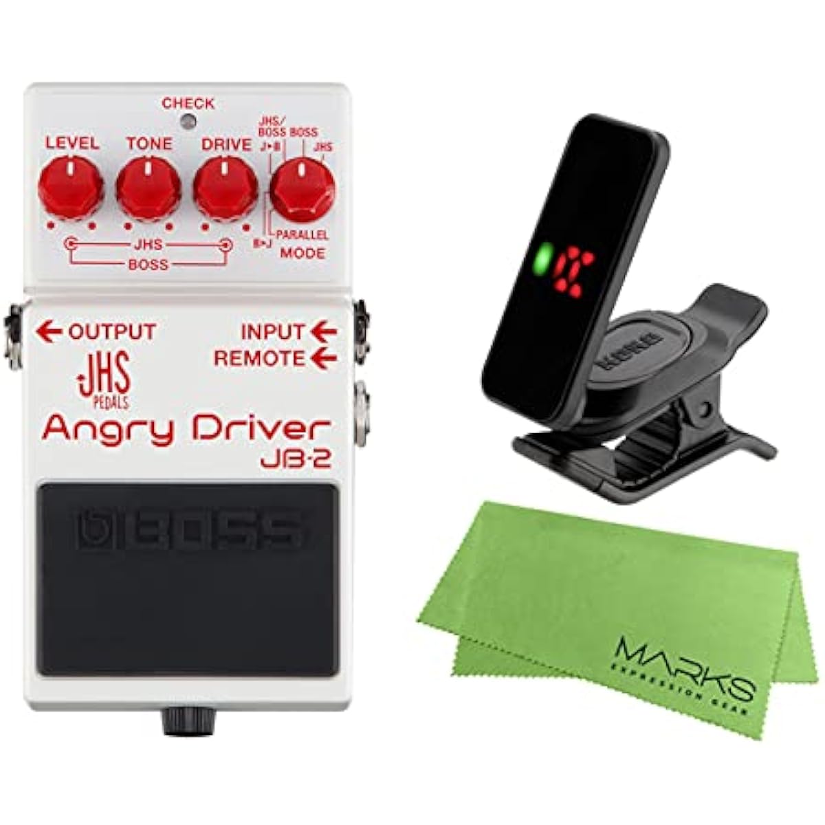 BOSS - Angry Driver JB-2 + KORG Pitchclip 2 PC-2 + Marks Original Cloth Set