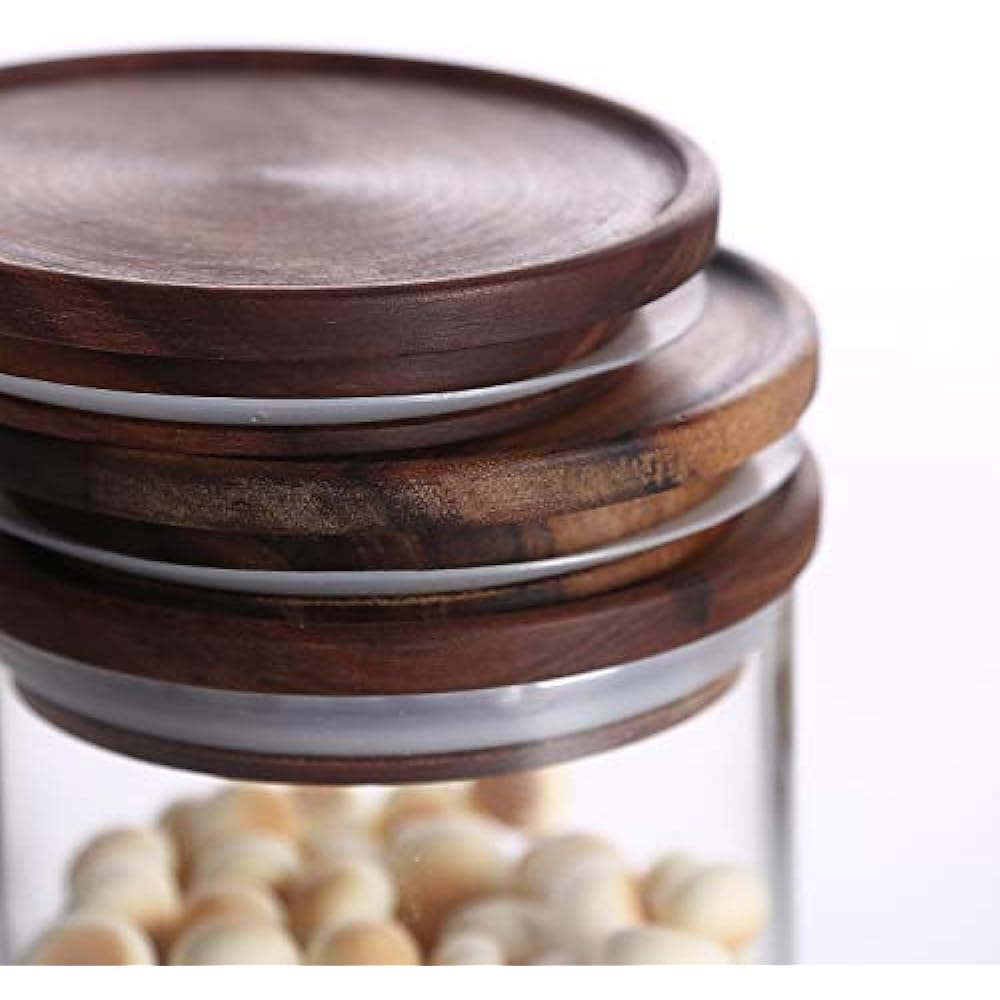 Ken's Kitchen Coffee Bean Storage Container Glass Airtight Storage Bottle Glass Storage Bottle Sealed Salt Sugar Pepper Pepper Spices Storage Container Airtight 550ml Set of 4