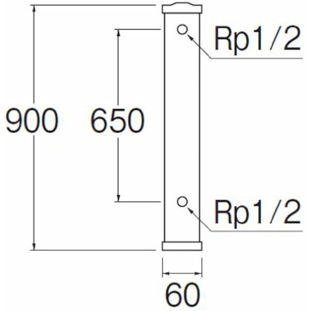 SANEI [Faucet pillar for outdoor faucet installation] Stainless steel faucet pillar, total length 900mm T800-60X900