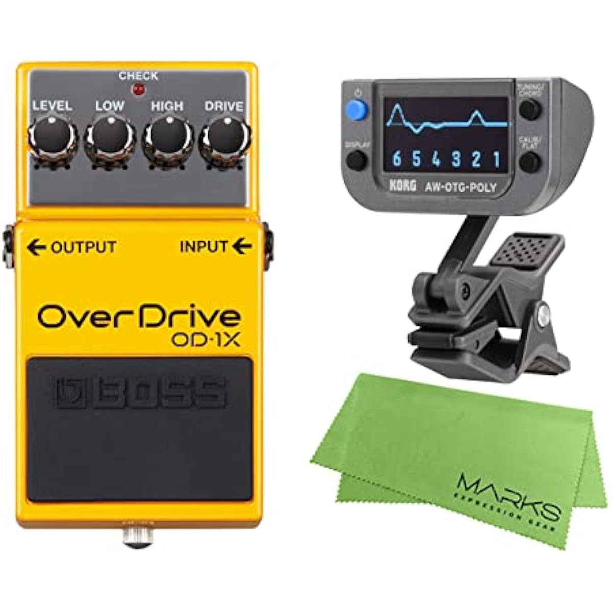 BOSS - Overdrive OD-1X + KORG AW-OTG-POLY + Marks Original Cloth Set