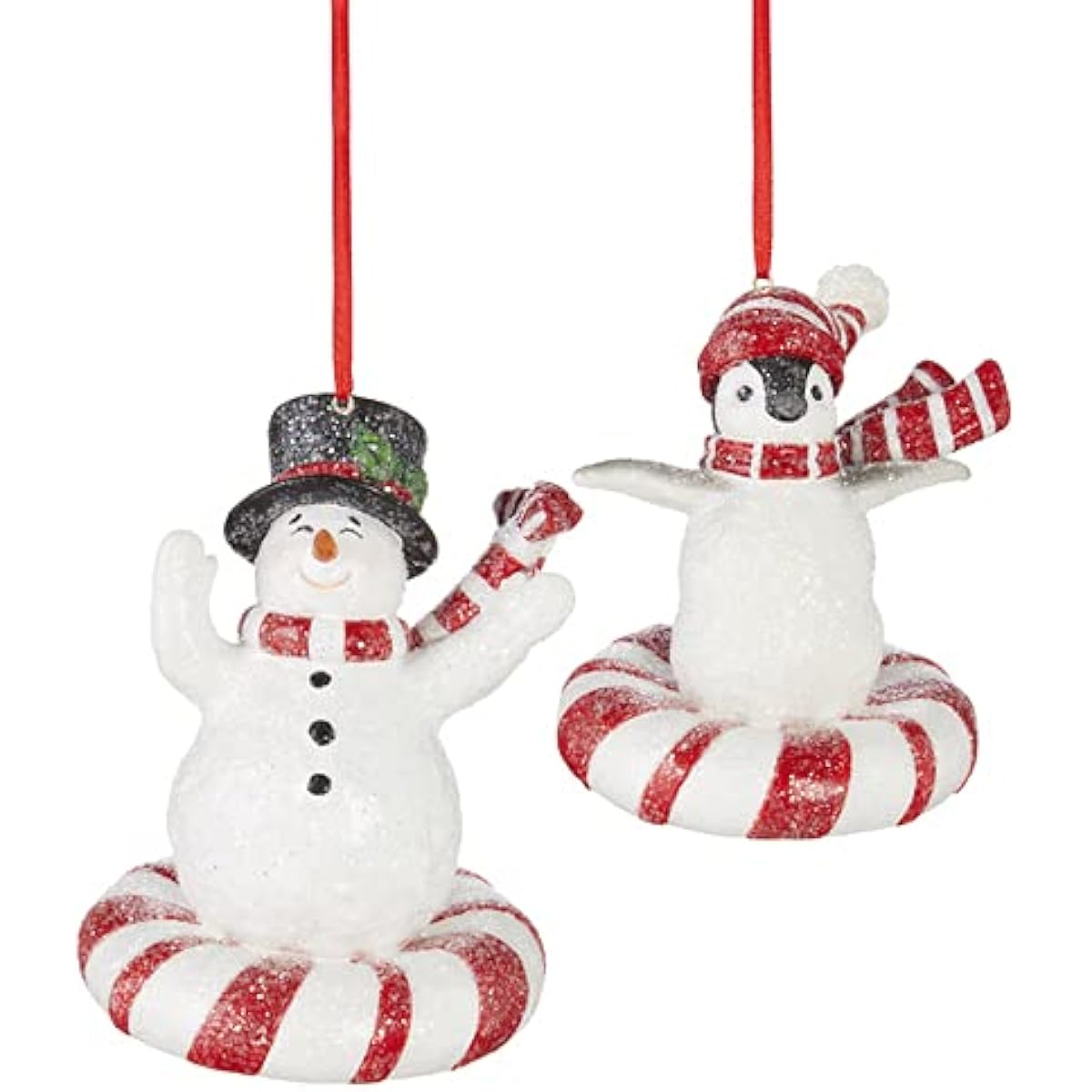 Snowman and Penguin Ornaments Snow Tube