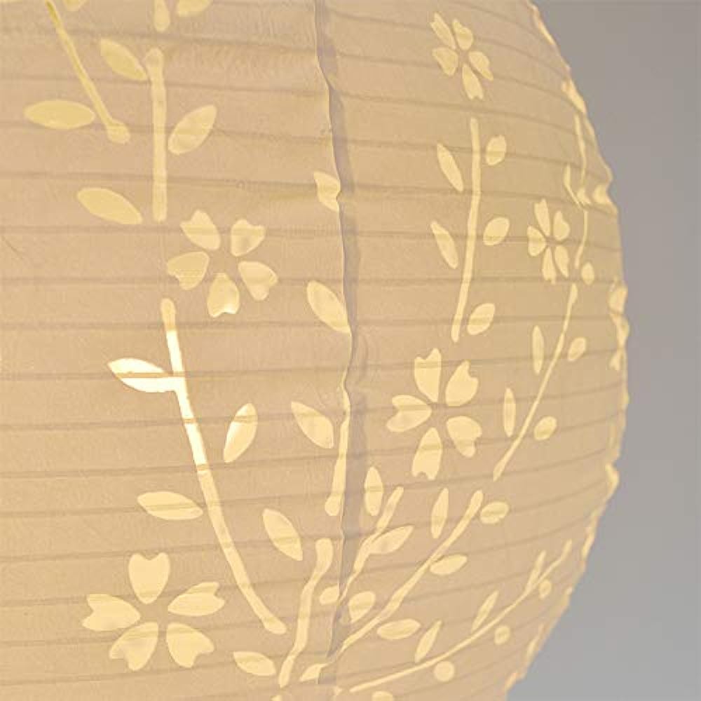 Colorful Design Japanese Lighting Mino Washi Cloth Pendant Light 3 Lights [Bulb Sold Separately] SPN3-1061-sakura komorebi Weeping Cherry Blossom Made in Japan Japanese Style Lighting Washi Lighting SPN3-1061 White