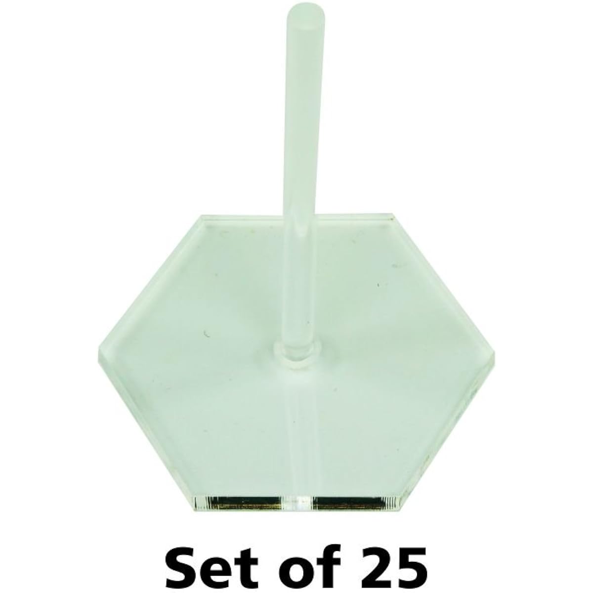 Acrylic Flight Stands, 1.375 inch Hexagon, 3mm Clear, 1.5 inch Peg (25)