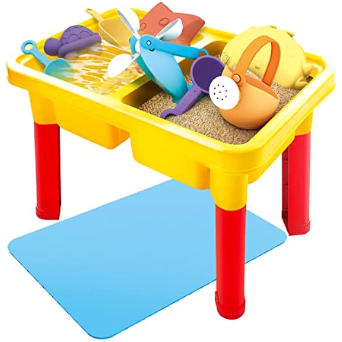 SOWOW Sand and Water Table for Toddlers – 3-in-1 Indoor & Outdoor Water Table for Kids – Portable Baby Water Table with Cover and Beach Toys for Toddlers – Sensory Bin Table for Babies & Toddlers