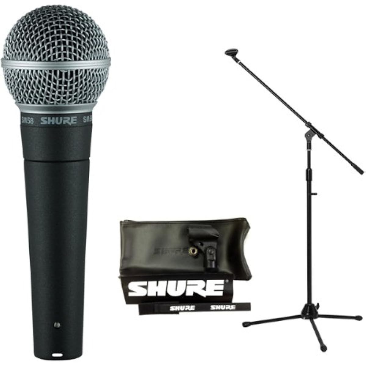 [7-piece set with boom microphone stand] SHURE SM58-LCE vocal microphone