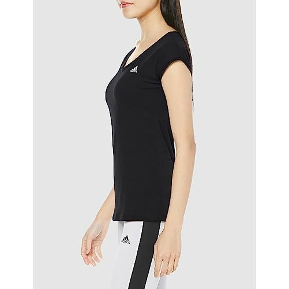 Adidas AP6652 Women's Short Sleeve Shirt, Cotton Blend, Sweat Absorbent, Quick Drying, French Sleeves
