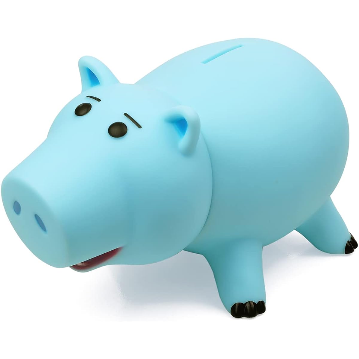PHOCAS Ham Piggy Bank - Unbreakable, Cute Blue Pig, Plastic Piggy Bank, for Kids, Christmas, Birthday, Gift