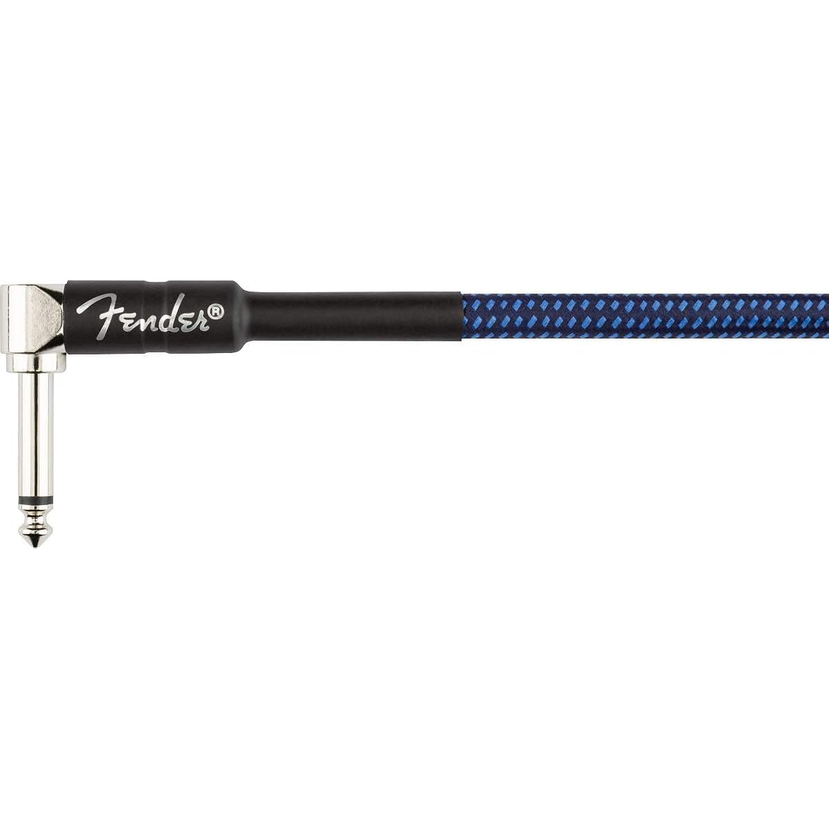 Fender 6" Professional Patch Cables Right Angle Blue Tweed 6 Pack
