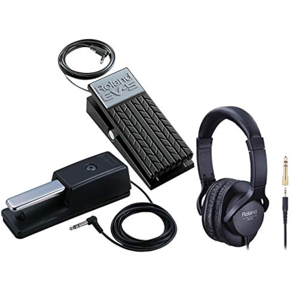 Roland - Damper Pedal DP-10 + Expression Pedal EV-5 + Monitor Headphones RH-5 Set