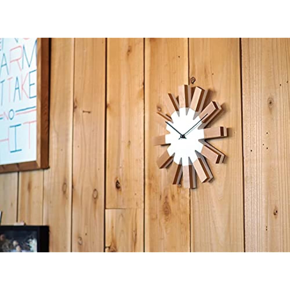 Interform Wall Clock CL-2949WH Vielco White Scandinavian Wood W25 x H25 x D2.5cm Sweep Movement