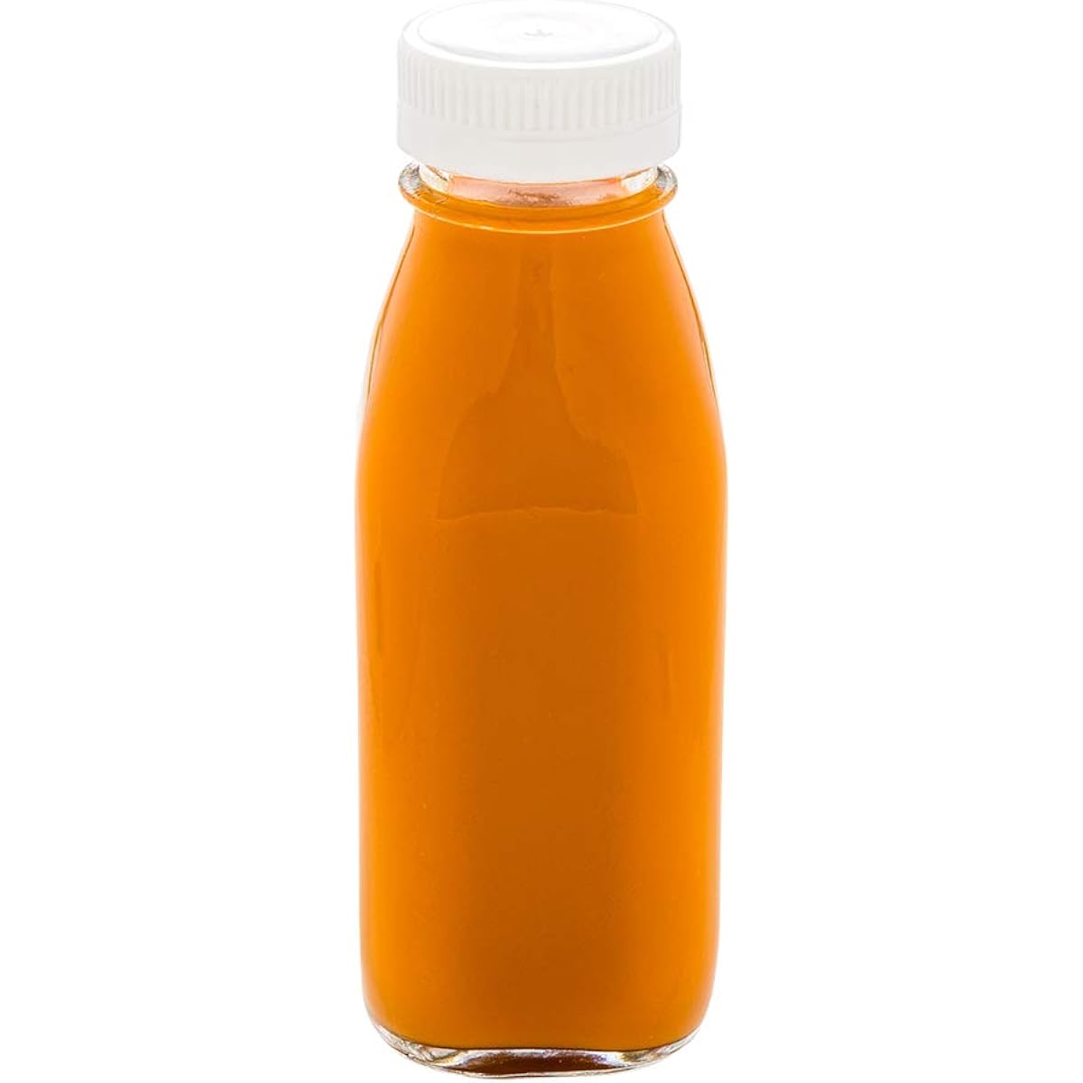 Restaurant ware French Countryside 10oz Juice Bottles, 10 Square Juice Bottles - Reusable Clear Glass Juice Storage Bottles with Tamper Evident Caps for Smoothies, Milk Tea and More