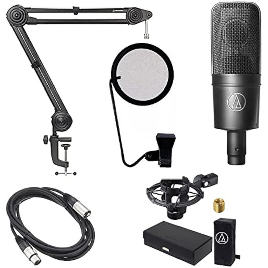 Audio-Technica AT4040 Condenser Microphone + Canon Cable 5m + Pop Guard PO-05S + Microphone Stand AT8700J Set