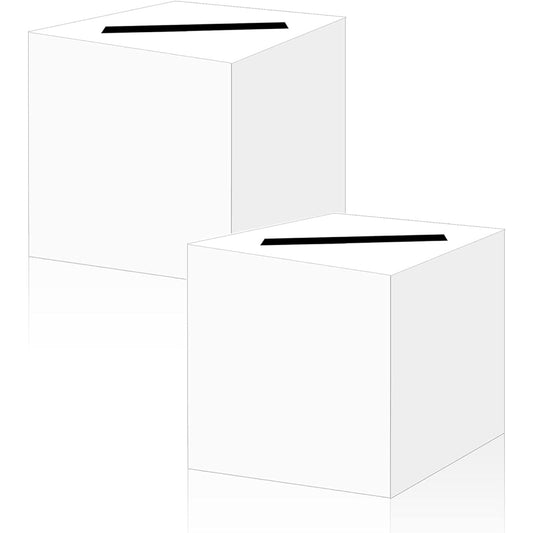 2pcs White Card Boxes DIY Gift Card Boxes Money Card Box Holder for Wedding Reception Baby Shower Bridal Shower Birthday Party Supplies