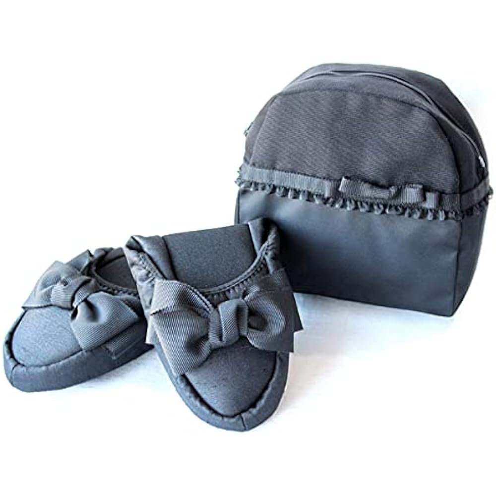 [Kirsch Blute] Kirsch Blute Shantung Folding Portable Slippers Elegant Kirsch Ribbon with Slipper Pouch KSO-ST08