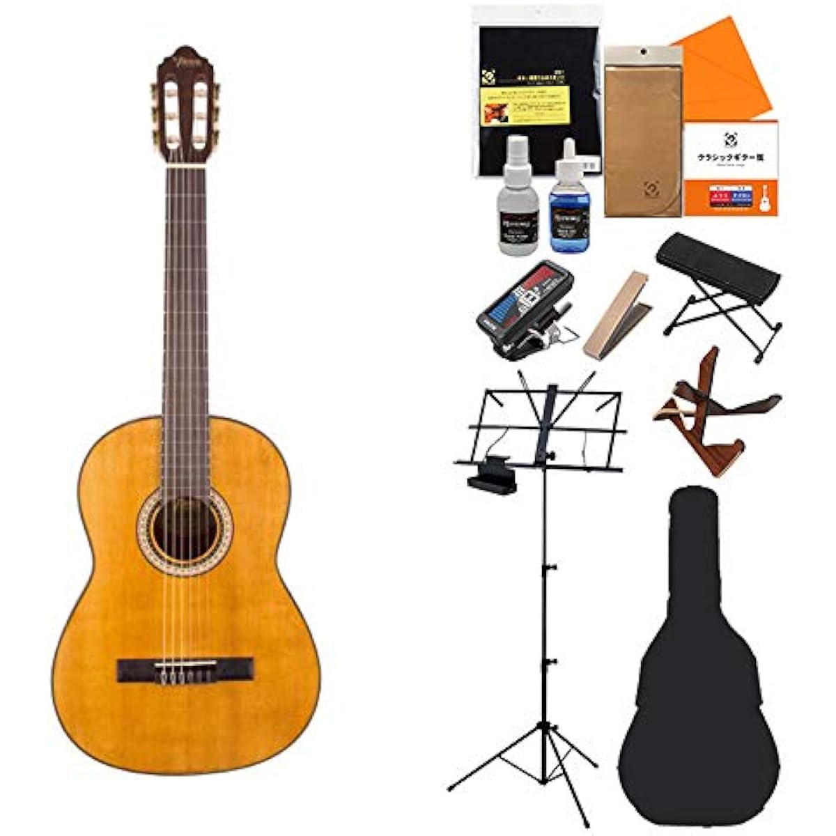 Valencia VC404 Classical Guitar Beginner 14-piece Set 650mm Top: Pine/Side and Back: Nato Valencia