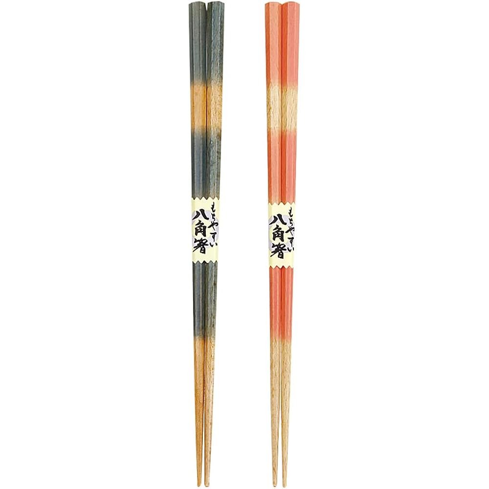 Couple chopsticks, octagonal blur, blue, pink, paulownia box and wrapping included, wedding gift, wedding gift, bride and groom, present gift [151]