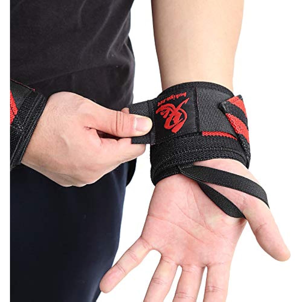Oni Wrist Wrap IPF Approved 60cm Left and Right Set Red Red Wristband Muscle Training Fitness
