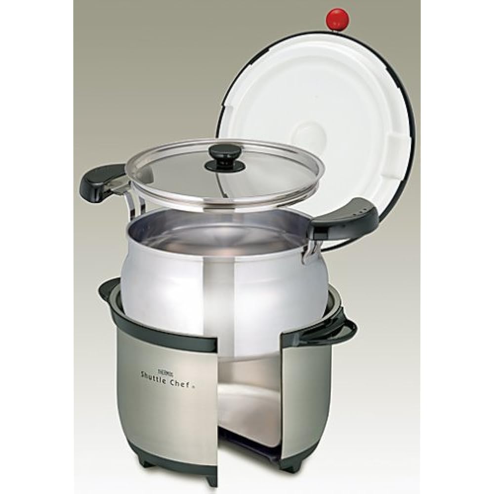 Thermos Vacuum Heat Insulation Cooker Shuttle Chef 3.0L Stainless Steel Black KBA-3001 SBK