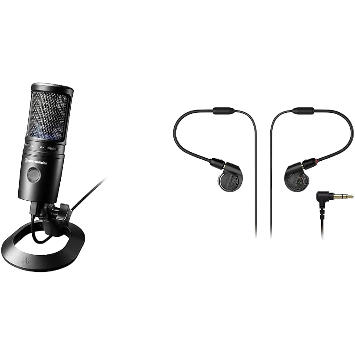 Audio-Technica USB Condenser Microphone AT2020USB-X & [ Exclusive] Audio-Technica Monitor Headphones ATH-M20x/1.6