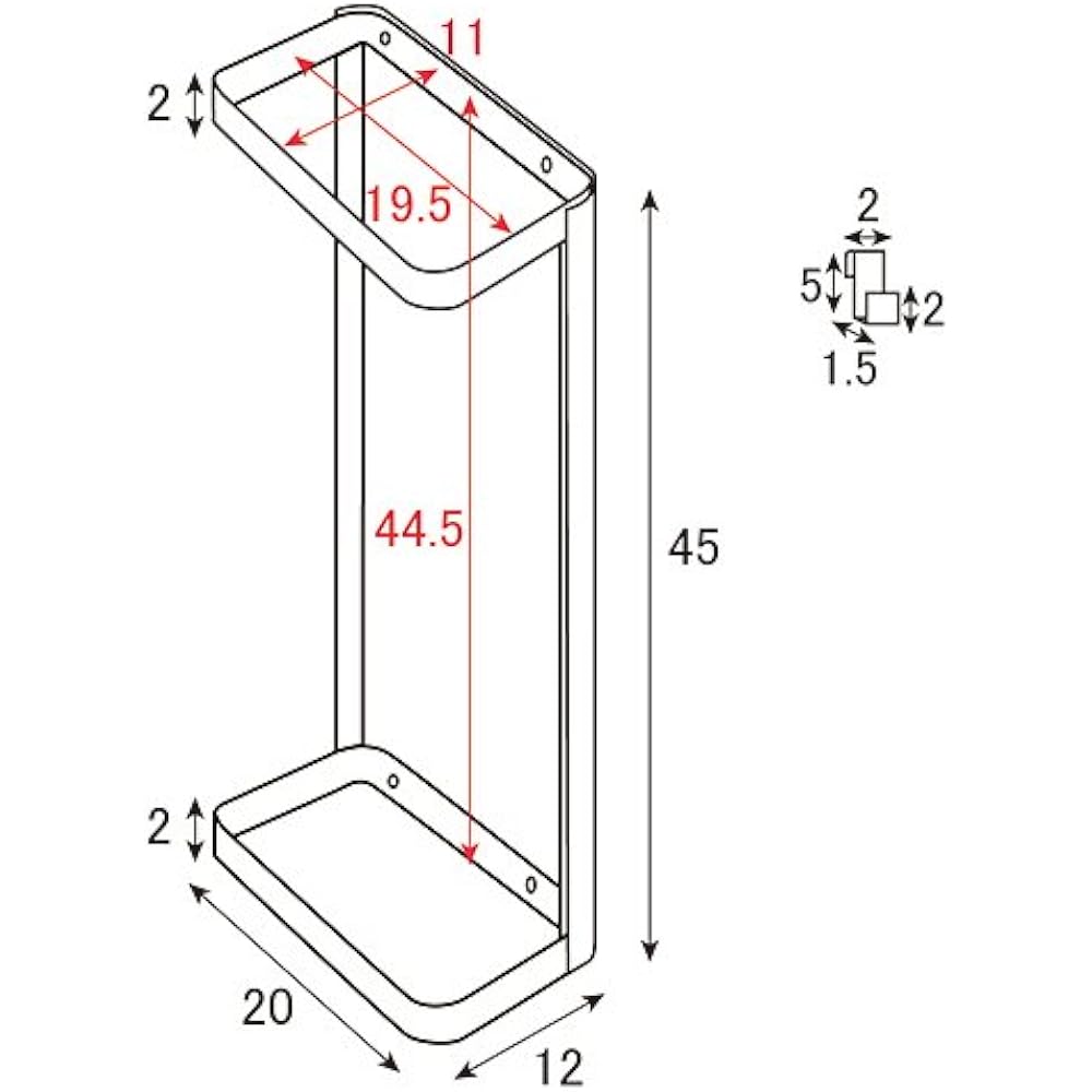 Miyatake Manufacturing Slim Umbrella Stand TEER Width 20 x Depth 12 x Height 45cm Brown Finished Product KB-100M BR