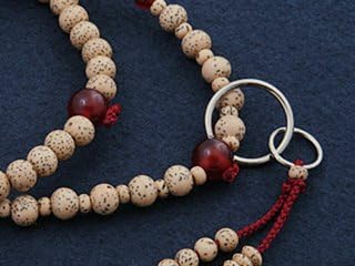 Kyoto Buddhist Altar Hayashi Prayer Beads Jodo Sect Star Moon Bodhi Tree Agate (For Women) Official Ceremony [Bead Bag Set] SW-003 Kyoto Prayer Beads