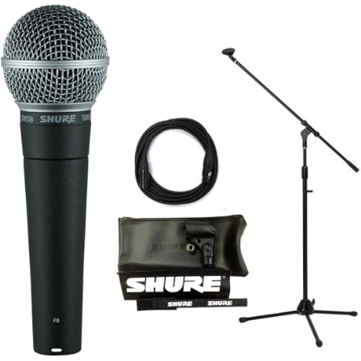 [8-piece set with boom microphone stand + CANARE cable] SHURE SM58-LCE vocal microphone