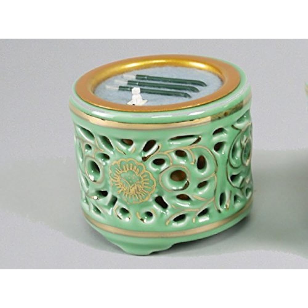 Safe electronic incense stick without using fire, Buddhist altar item LED electronic incense stick, Sun Yasuragi, lying incense stick type, openwork incense burner with difference, 3.0 cm (for east)