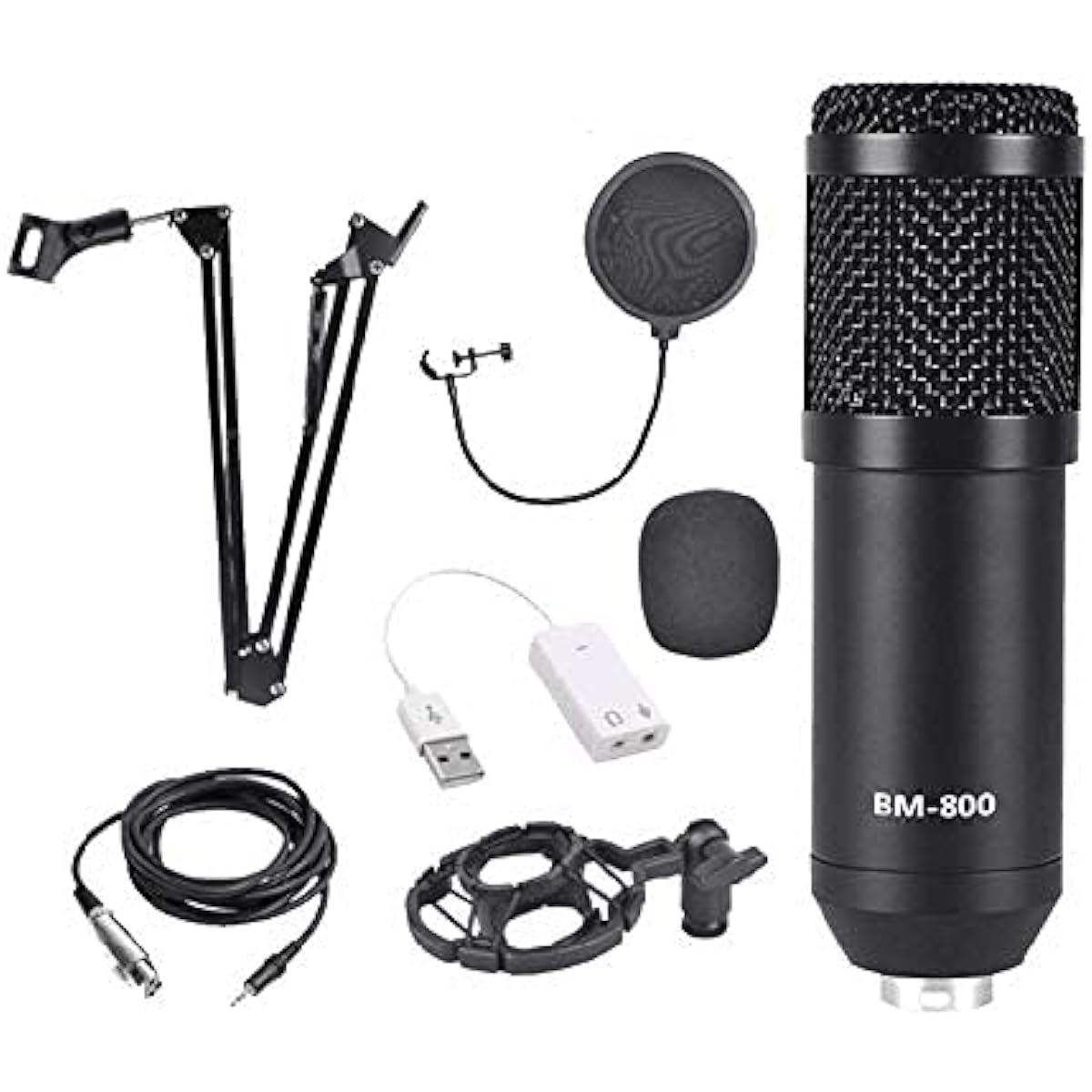 Condenser Microphone Bundle, Microphone Set Vocal Mic for Studio Recording Broadcast
