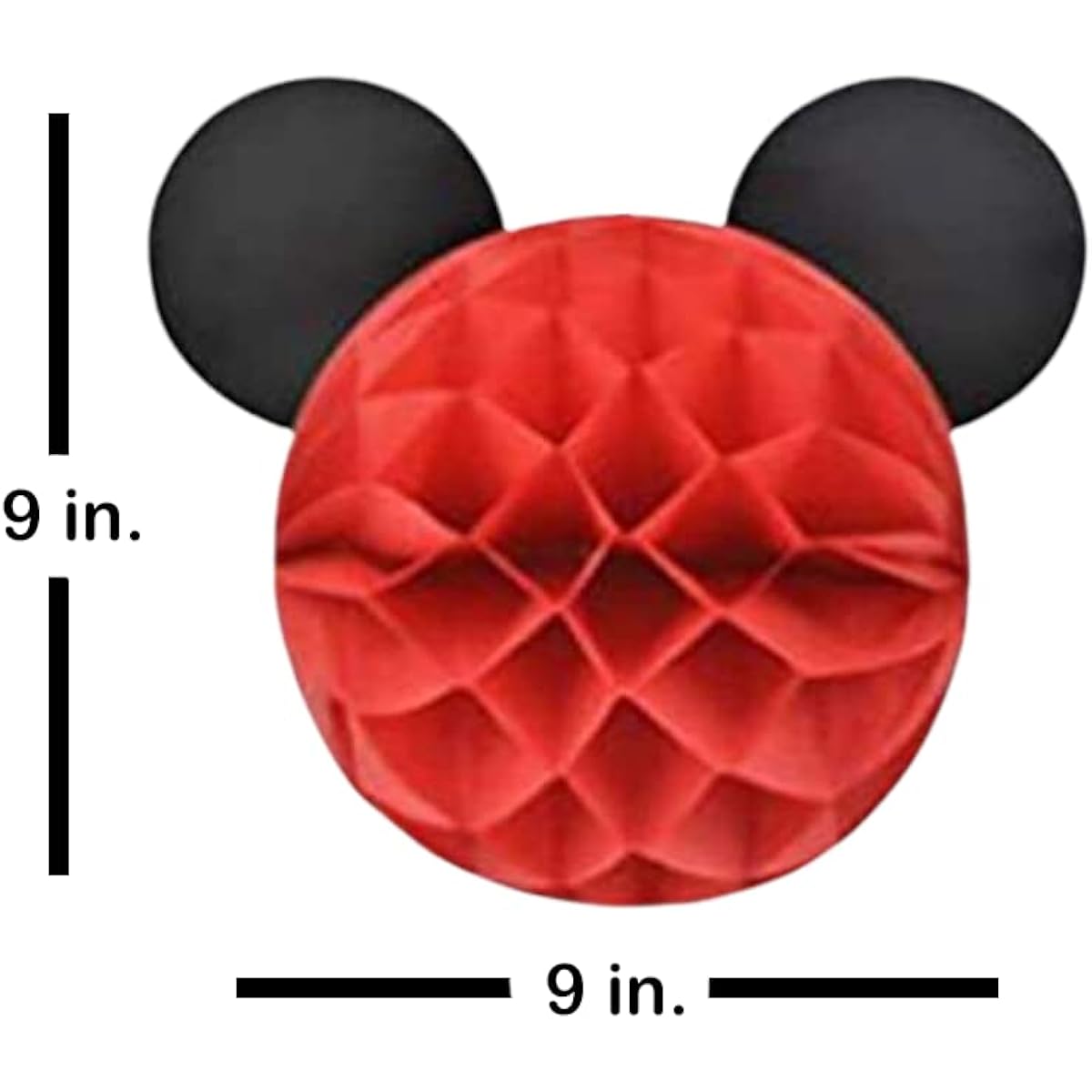 Mickey Birthday Party Decorations - Mickey Inspired Honeycomb Hanging Mouse Ears - Cartoon Mouse Birthday Decorations - 6 Mickey Honeycomb Balls Jolly Jon (Honeycomb Only)