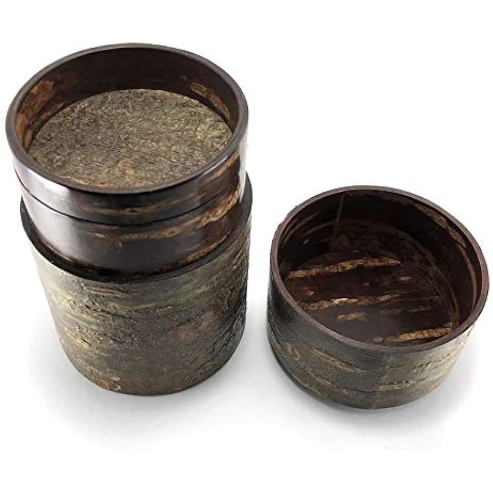 Fujiki Denshiro Shoten [Kakunodate Denshiro] Tea caddy, birch work, large marbled tea caddy