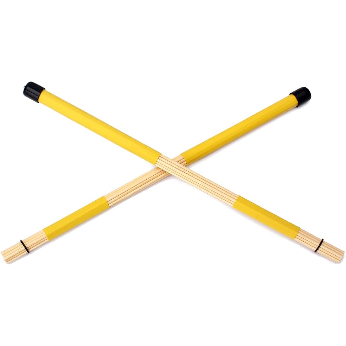Ogdni 1 Pair Jazz Drumsticks Bamboo Hot Rod Drumsticks for Jazz Folk Music Yellow