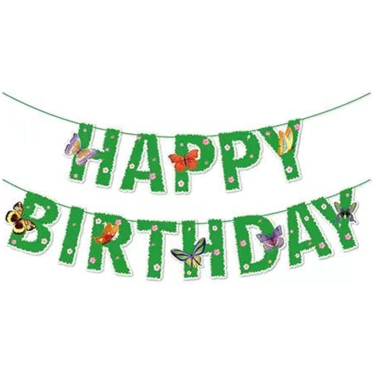 Spring Butterfly Happy Birthday Banner