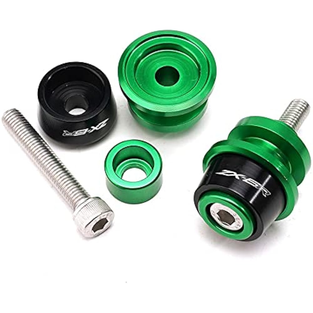 Swing Arm Spool Stand Screw Slider For Ka-wa-sa-ki Zx-6r Zx6r Zx636 2015-2018 2019 2020 Motorcycle M8 Swing Arm Slider Spool Stand Bobbin CNC Aluminum 8mm (Color: Green)