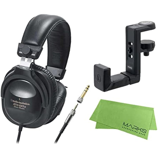 Audio-Technica - Studio Monitor Stereo Headphones ATH-SX1a + Headphone Hanger AT-HPH300 Set [Marks Cross Included]