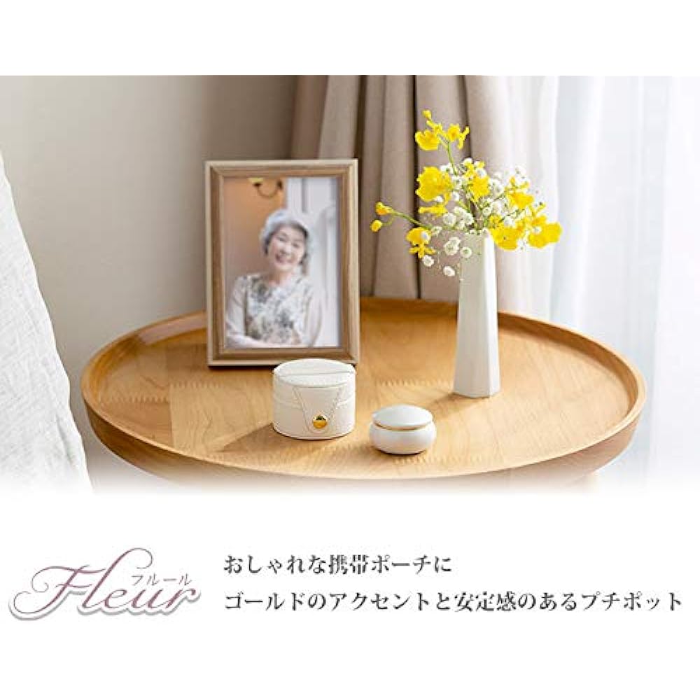 Soul Petit Pot Mini Urn Portable Fleur Classic Navy Brass Hand-held Memorial Service Mini Urn Mobile Pouch Blue