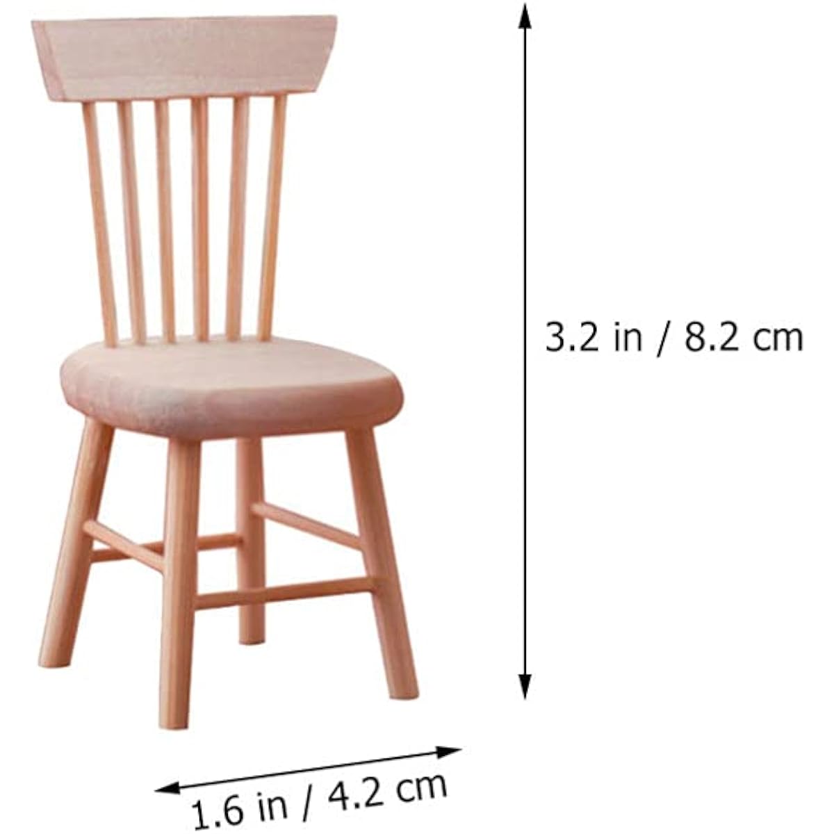 Toyvian 6 Pieces 1:12 Scale Dollhouse Chair Mini Wooden Chair Miniature Furniture Photo Layout Props for Dollhouse Landscape Garden