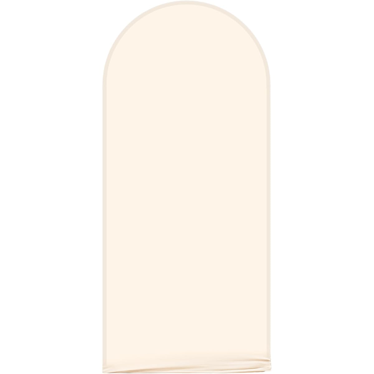 AIBIIN 3.3x7ft Beige Arch Wall Backdrop Round Top Background Cover Solid Round Top Arch Frame Cover Double Sided Fit Backdrop Stand for Wedding Baby Shower Birthday Bridal Shower Event Party Decoration Props
