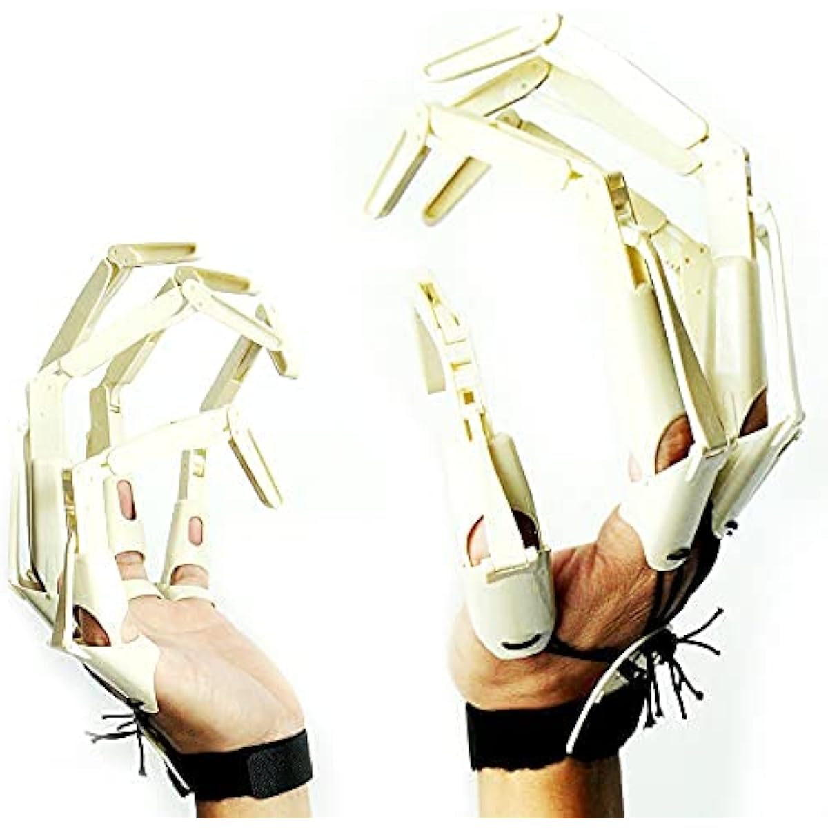 Articulated Finger Extension Toy Scary Skeleton Hand Groove Witch Ghost Toy Halloween Party Decoration Accessories (Pair-White)