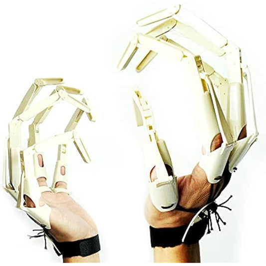 Articulated Finger Extension Toy Scary Skeleton Hand Groove Witch Ghost Toy Halloween Party Decoration Accessories (Pair-White)
