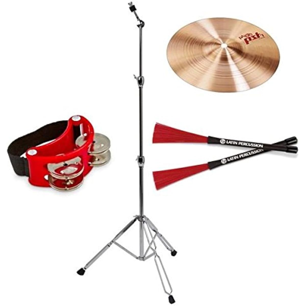 [For Cajon] PAiSTE PST-7 + CS-01 + LP-CCB + LP188 Splash + Stand + Cajon Brush + Foot Tambourine Set