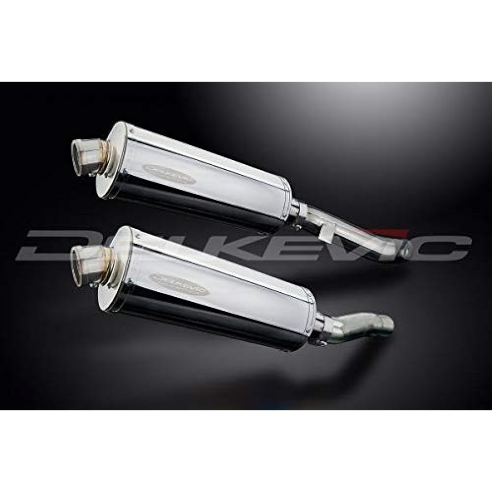 DELKEVIC Slip-on Stainless Oval Muffler KAWASAKI ZX6 1993-2009 / ZZR600 1990-1992 / ZZR400 1990-2001 350mm KIT0403