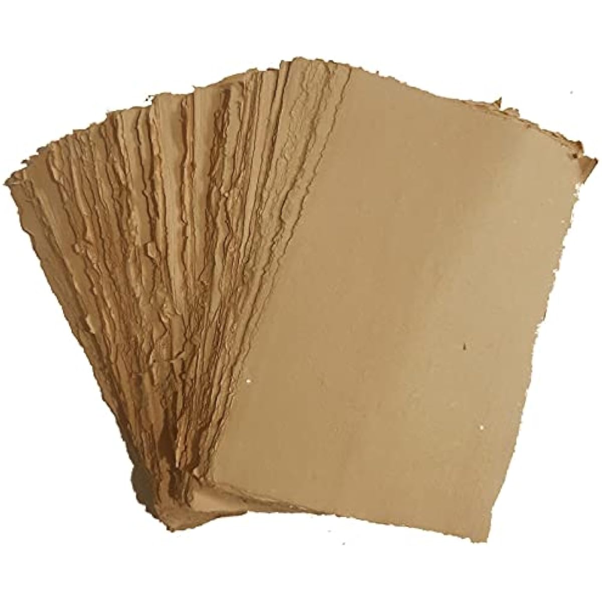 Deckle Papers Handmade Cotton Khdai Paper Watercolor Artist Card Stock Invitation Craft - Thick 150 GSM Size - A7 Pack of 50 - Brown